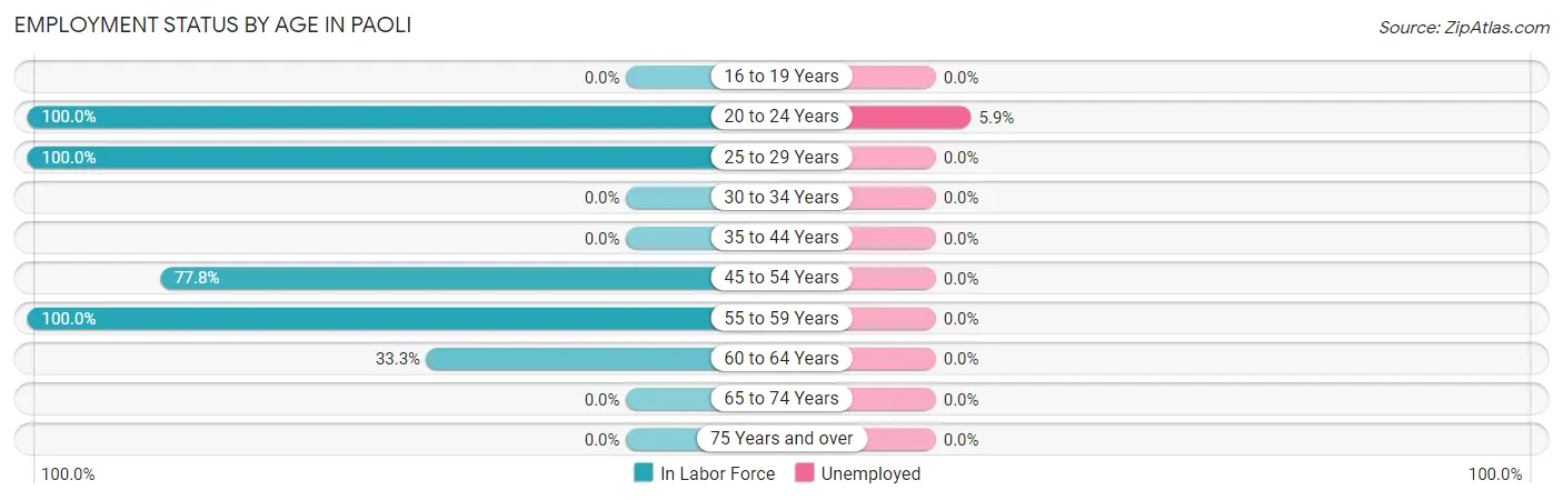 Employment Status by Age in Paoli