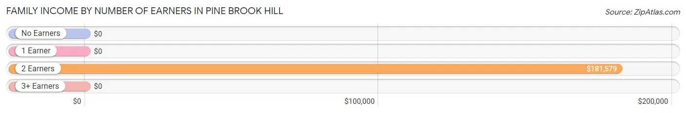 Family Income by Number of Earners in Pine Brook Hill