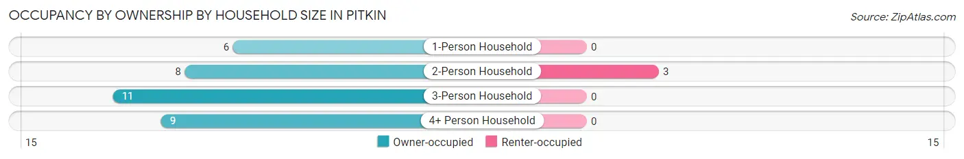 Occupancy by Ownership by Household Size in Pitkin
