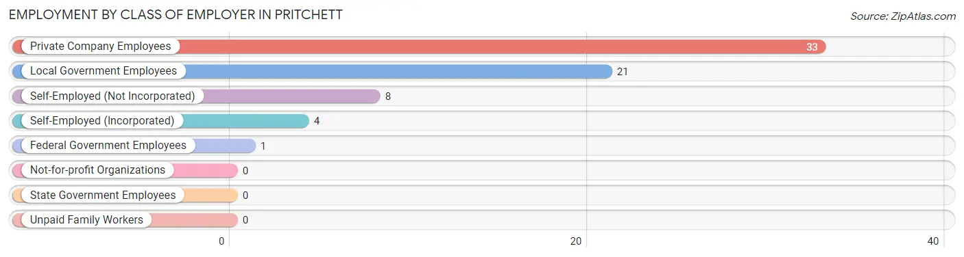 Employment by Class of Employer in Pritchett