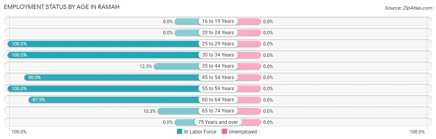 Employment Status by Age in Ramah