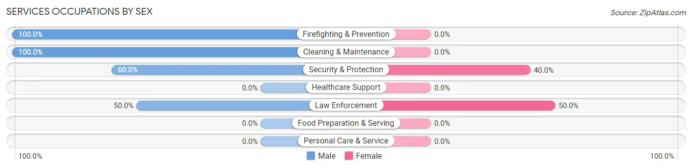 Services Occupations by Sex in Ramah
