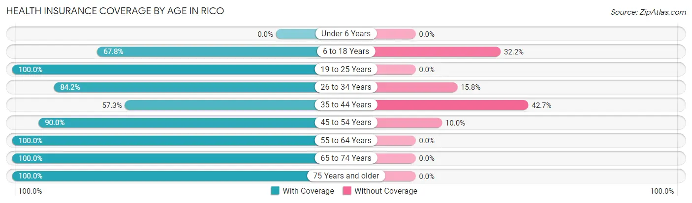 Health Insurance Coverage by Age in Rico