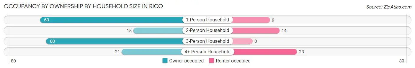 Occupancy by Ownership by Household Size in Rico