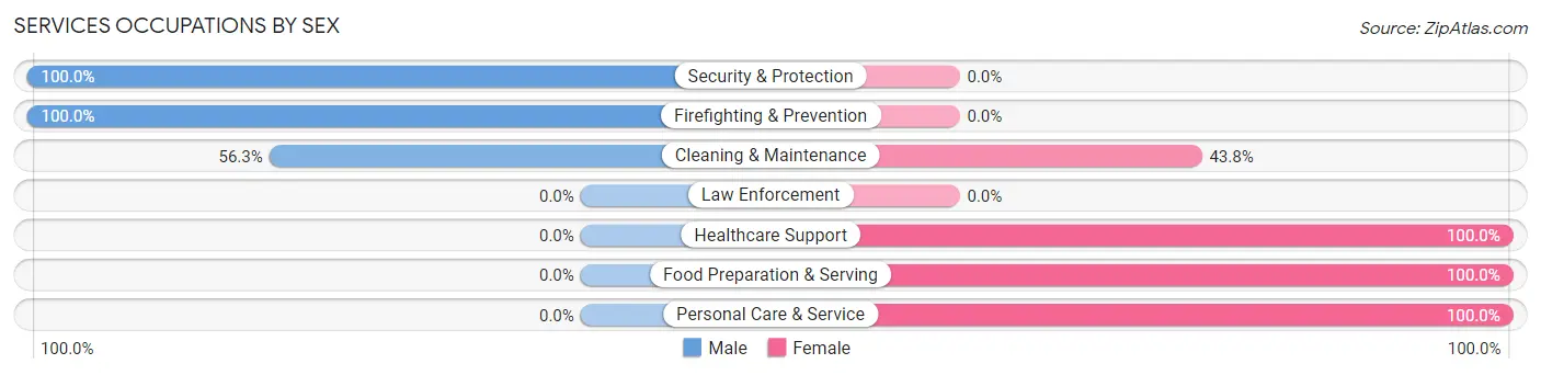 Services Occupations by Sex in Rockvale