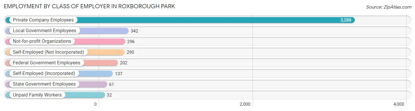 Employment by Class of Employer in Roxborough Park