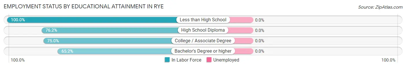 Employment Status by Educational Attainment in Rye