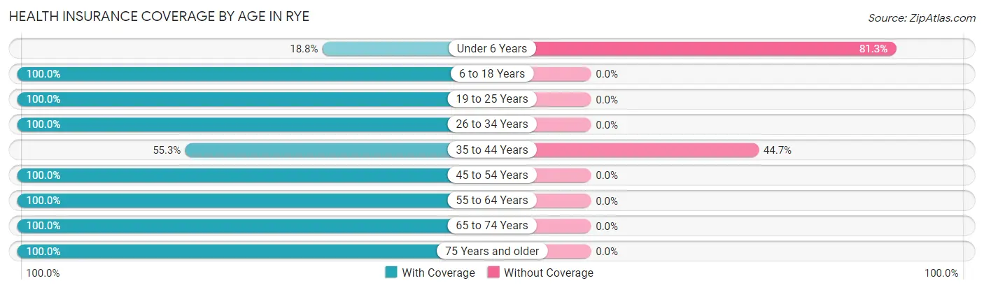 Health Insurance Coverage by Age in Rye