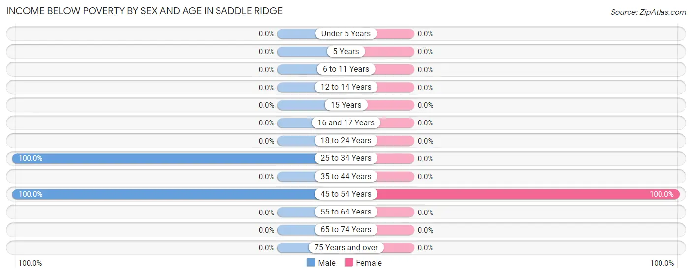 Income Below Poverty by Sex and Age in Saddle Ridge