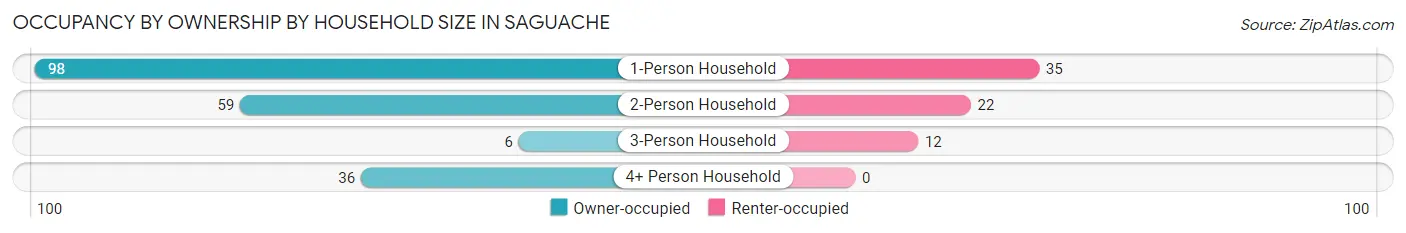Occupancy by Ownership by Household Size in Saguache