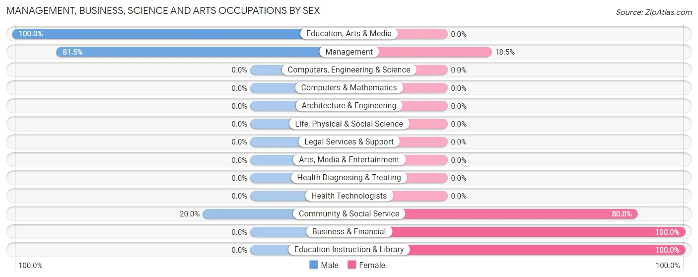 Management, Business, Science and Arts Occupations by Sex in San Luis