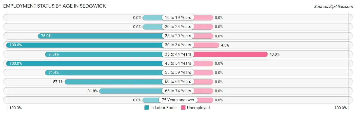 Employment Status by Age in Sedgwick