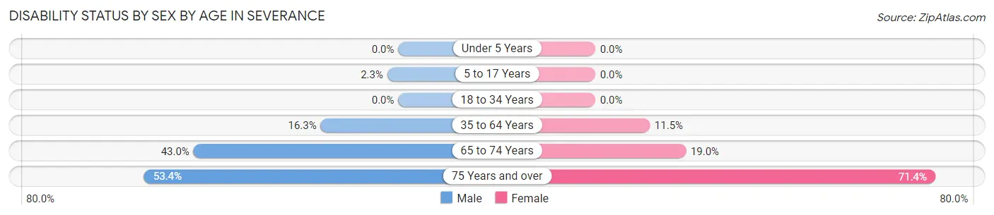 Disability Status by Sex by Age in Severance