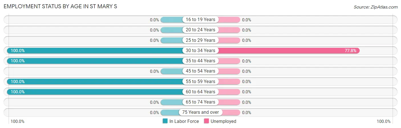 Employment Status by Age in St Mary s