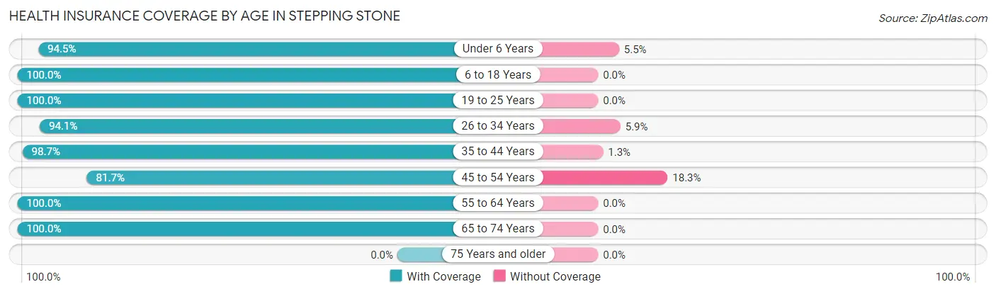 Health Insurance Coverage by Age in Stepping Stone