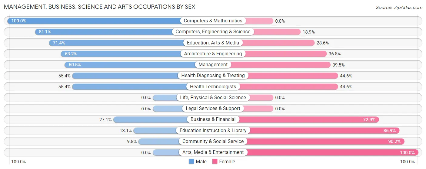 Management, Business, Science and Arts Occupations by Sex in Strasburg