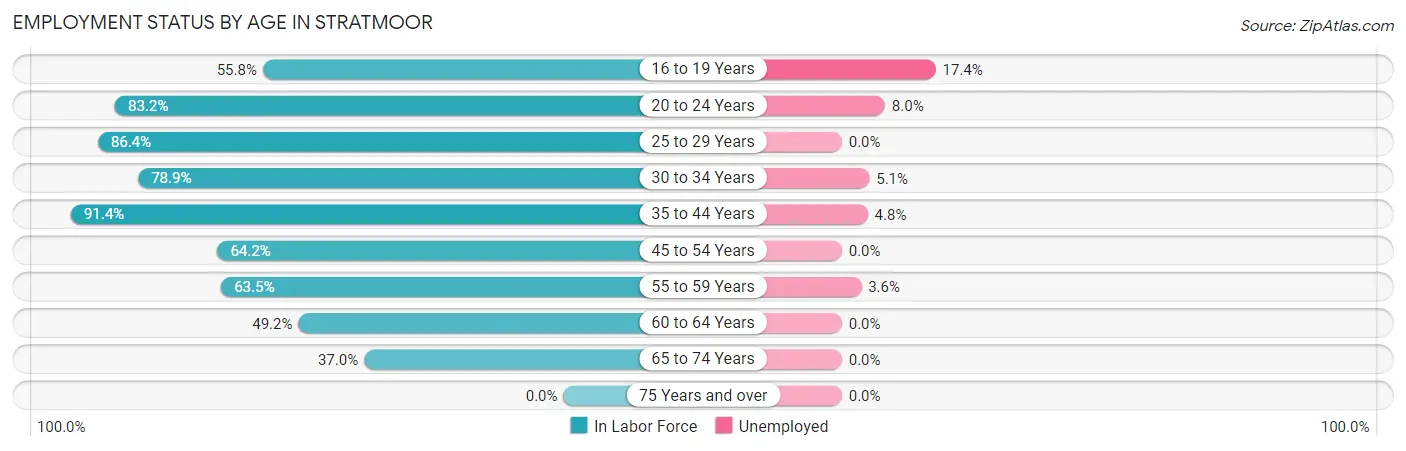 Employment Status by Age in Stratmoor