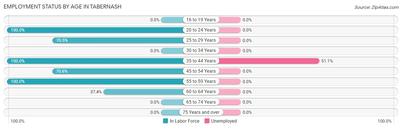Employment Status by Age in Tabernash