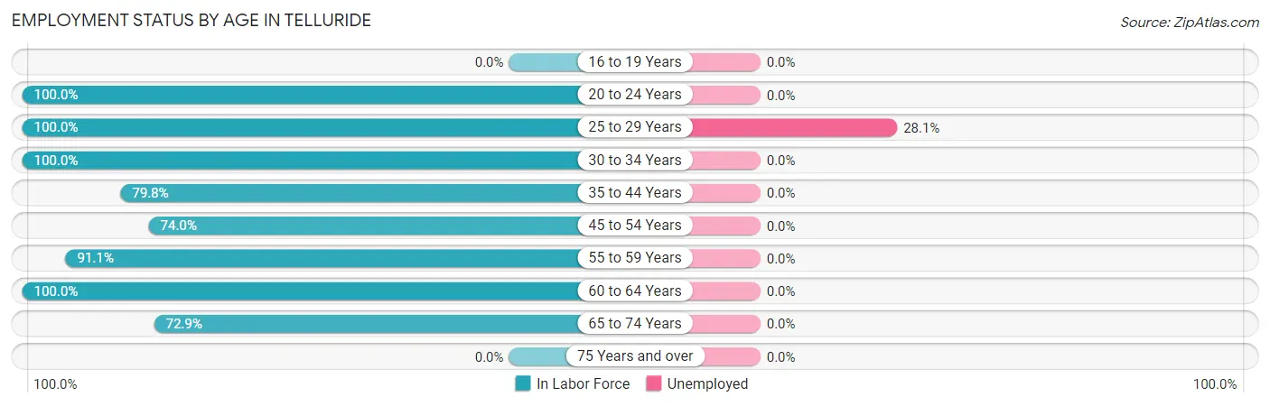 Employment Status by Age in Telluride