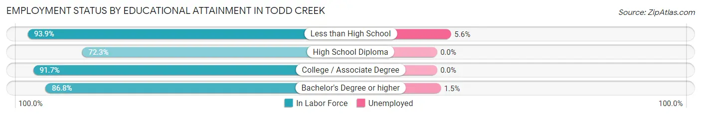 Employment Status by Educational Attainment in Todd Creek