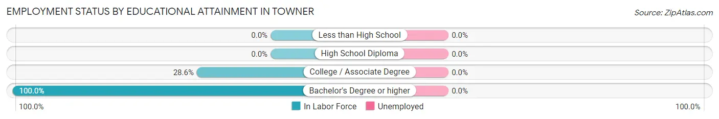 Employment Status by Educational Attainment in Towner