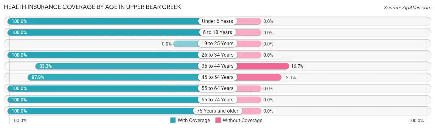 Health Insurance Coverage by Age in Upper Bear Creek