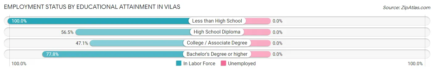 Employment Status by Educational Attainment in Vilas