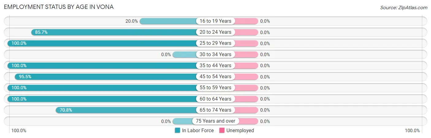 Employment Status by Age in Vona