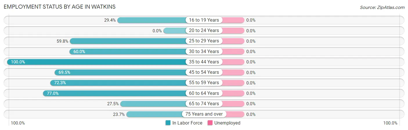 Employment Status by Age in Watkins