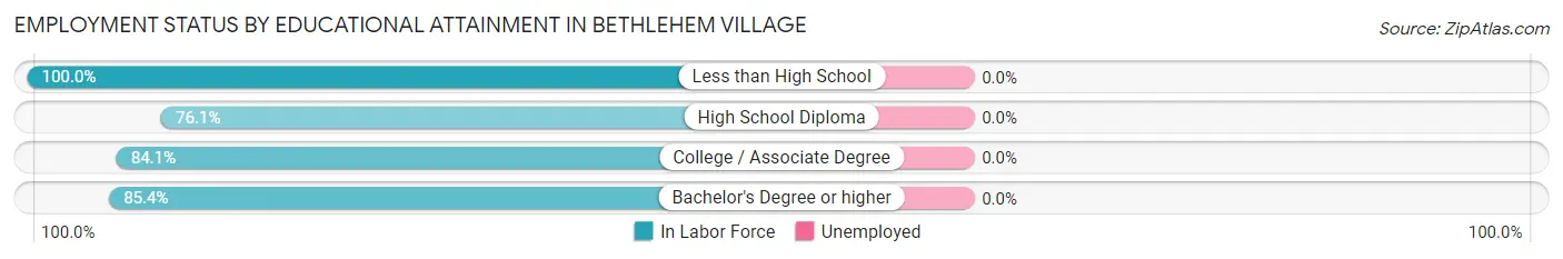 Employment Status by Educational Attainment in Bethlehem Village