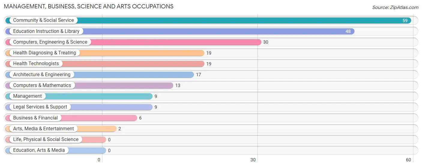 Management, Business, Science and Arts Occupations in Bigelow Corners