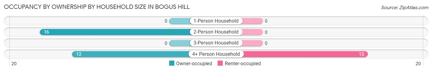 Occupancy by Ownership by Household Size in Bogus Hill