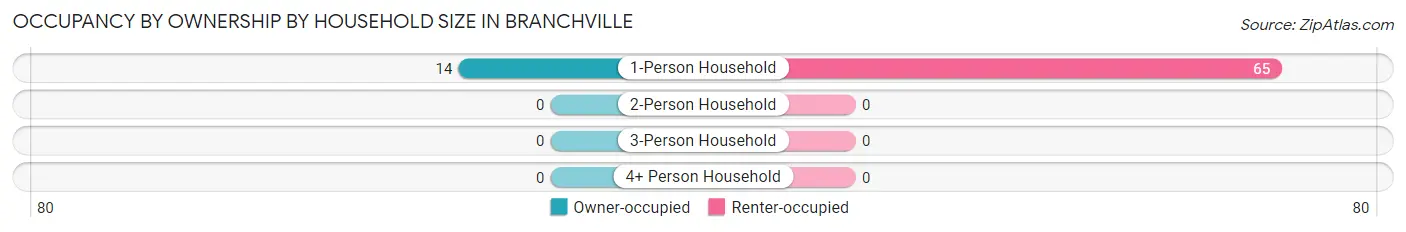 Occupancy by Ownership by Household Size in Branchville
