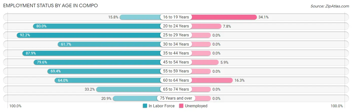 Employment Status by Age in Compo