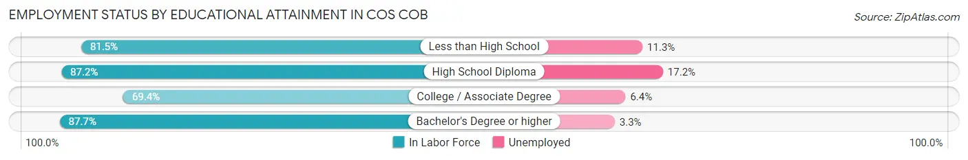 Employment Status by Educational Attainment in Cos Cob