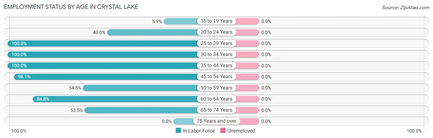 Employment Status by Age in Crystal Lake