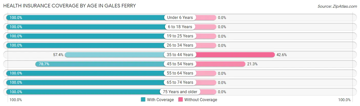 Health Insurance Coverage by Age in Gales Ferry