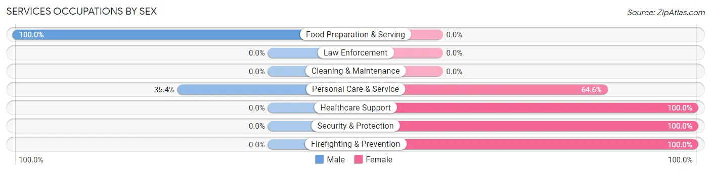 Services Occupations by Sex in Heritage Village
