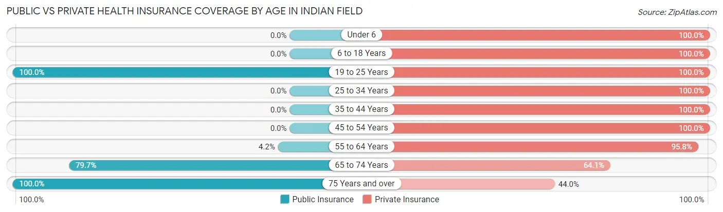 Public vs Private Health Insurance Coverage by Age in Indian Field