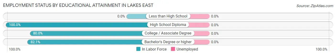 Employment Status by Educational Attainment in Lakes East