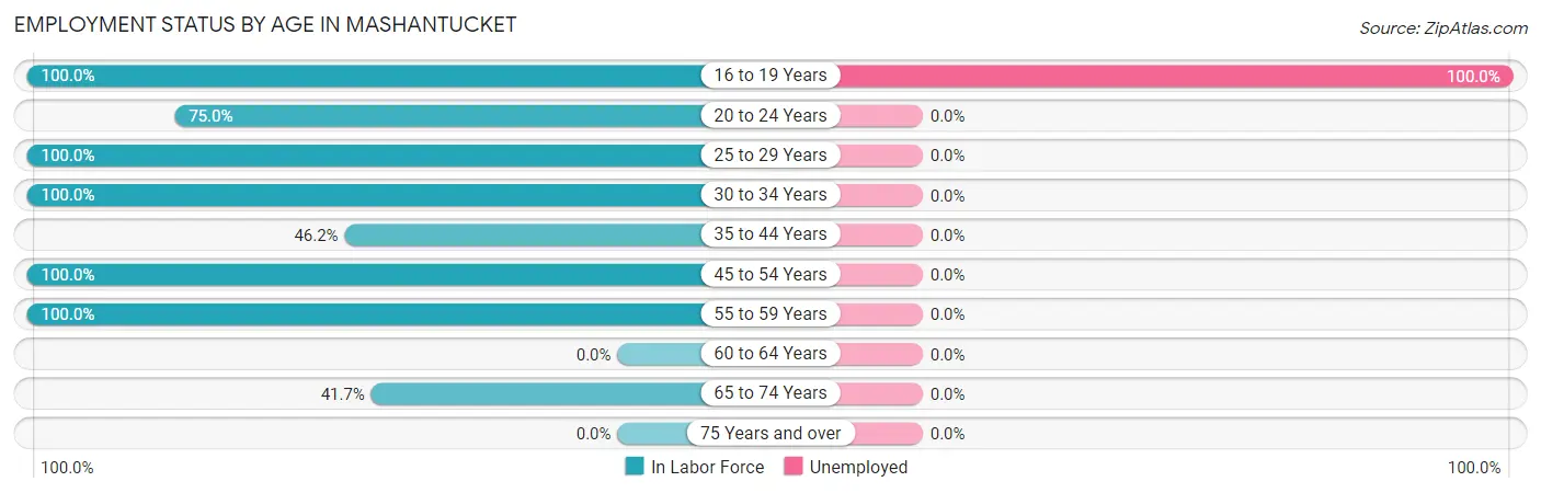 Employment Status by Age in Mashantucket