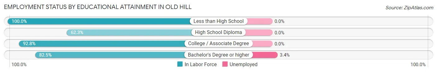 Employment Status by Educational Attainment in Old Hill