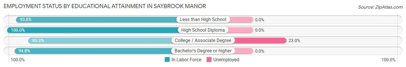 Employment Status by Educational Attainment in Saybrook Manor