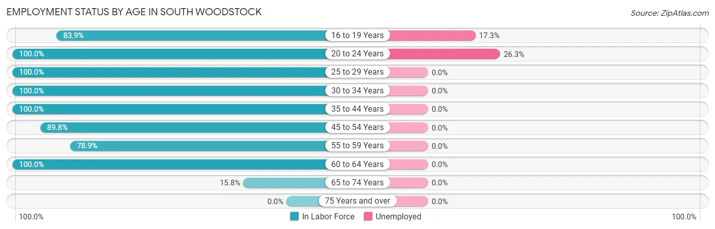 Employment Status by Age in South Woodstock