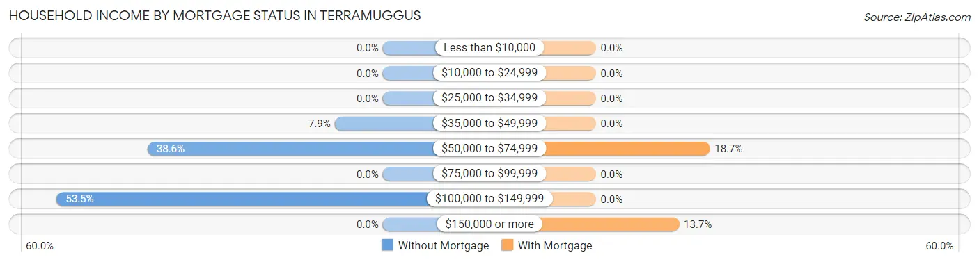 Household Income by Mortgage Status in Terramuggus