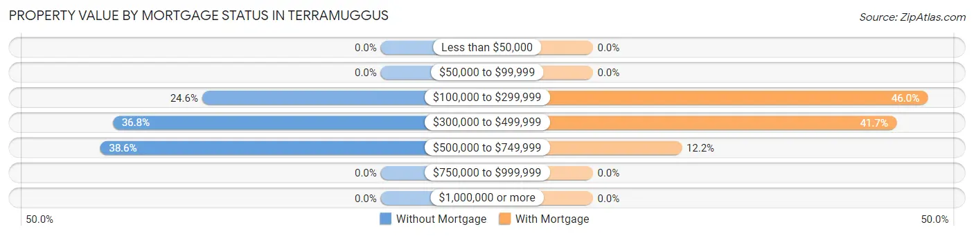 Property Value by Mortgage Status in Terramuggus
