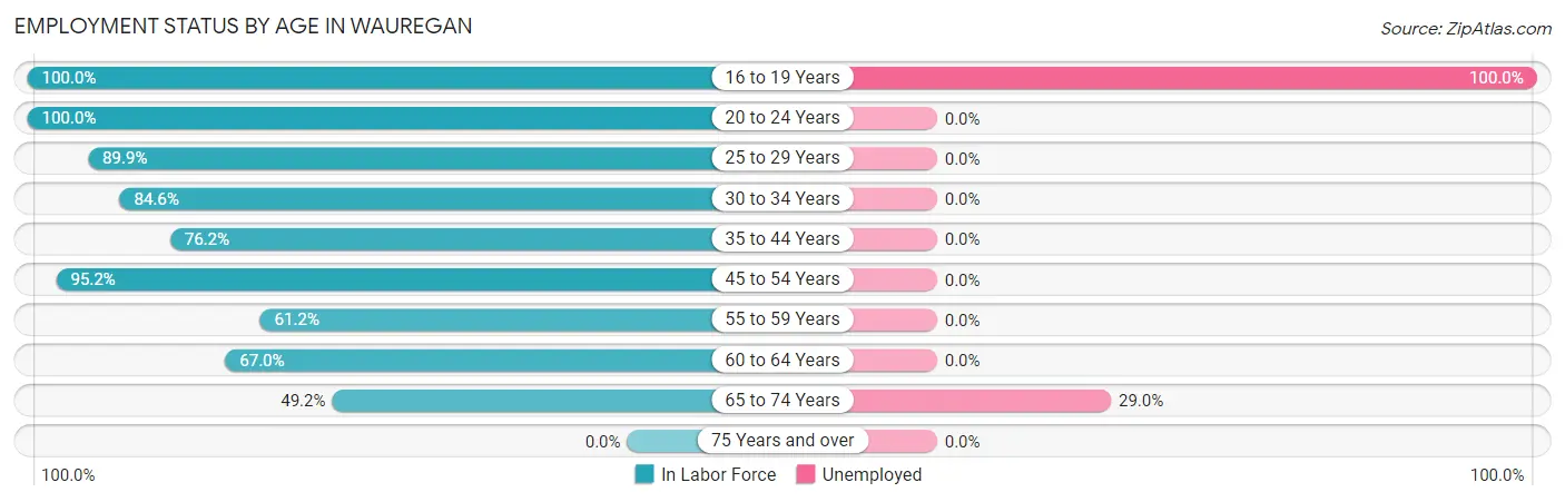 Employment Status by Age in Wauregan