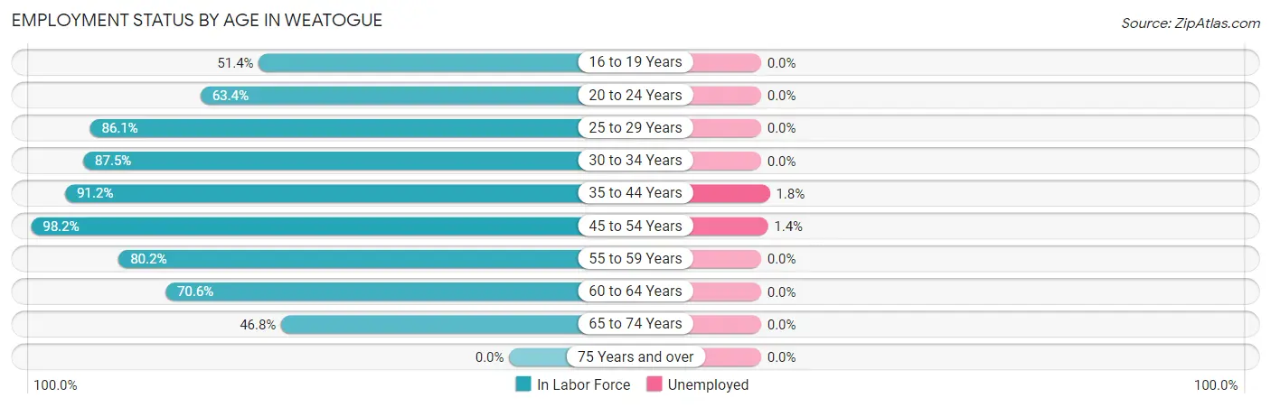 Employment Status by Age in Weatogue
