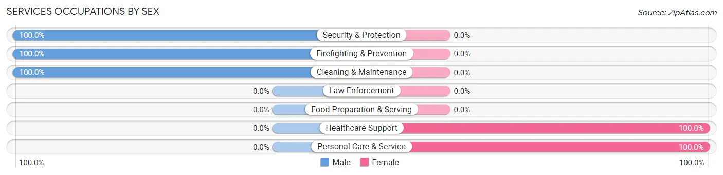 Services Occupations by Sex in Wilton Center