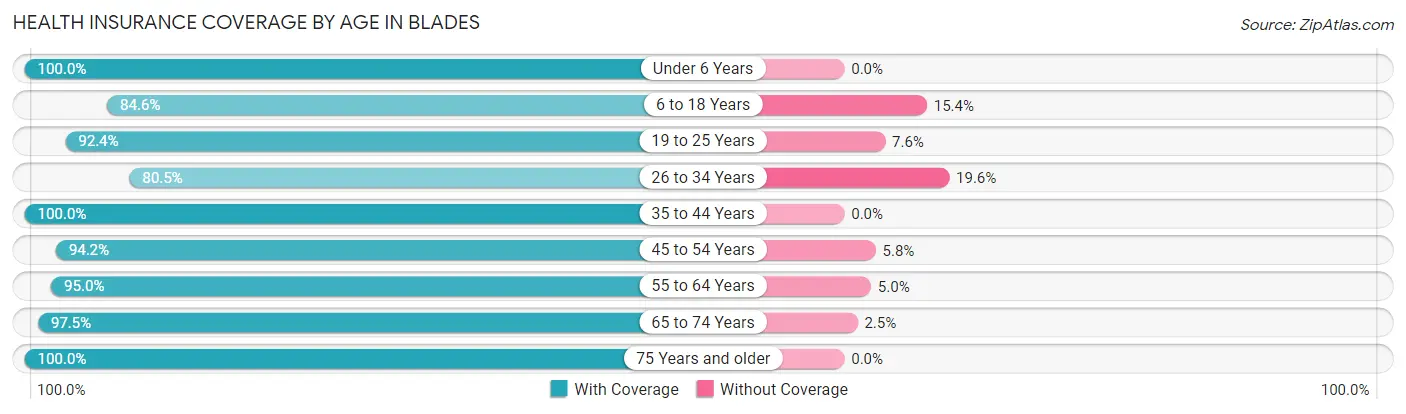 Health Insurance Coverage by Age in Blades